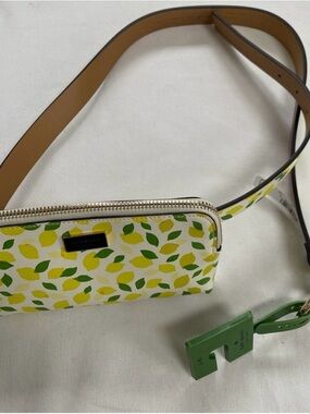 NWT Kate spade Lemon Print Crossbody Belt Bag - White/Yellow/Green